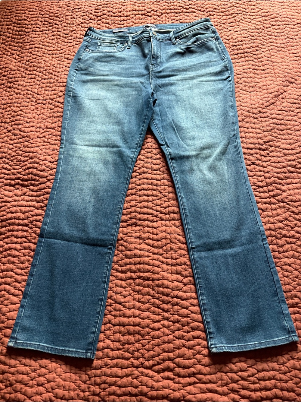 NYDJ Size 16 Sheri Slim Women's High-Rise Blue Straight-Leg Jeans